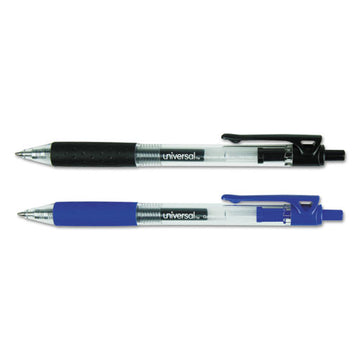 Universal™ Comfort Grip Gel Pen, Retractable, Medium 0.7 Mm, Black Ink, Smoke Barrel, Dozen freeshipping - TVN Wholesale